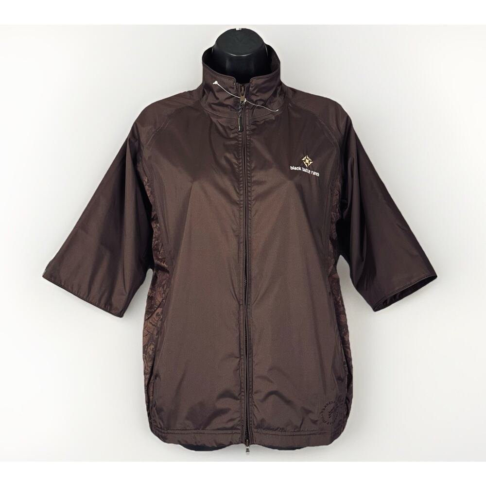 NWOT Forrester’s‎ Women SM Brown Zip Short Sleeve Golf Jacket Black Butte Ranch